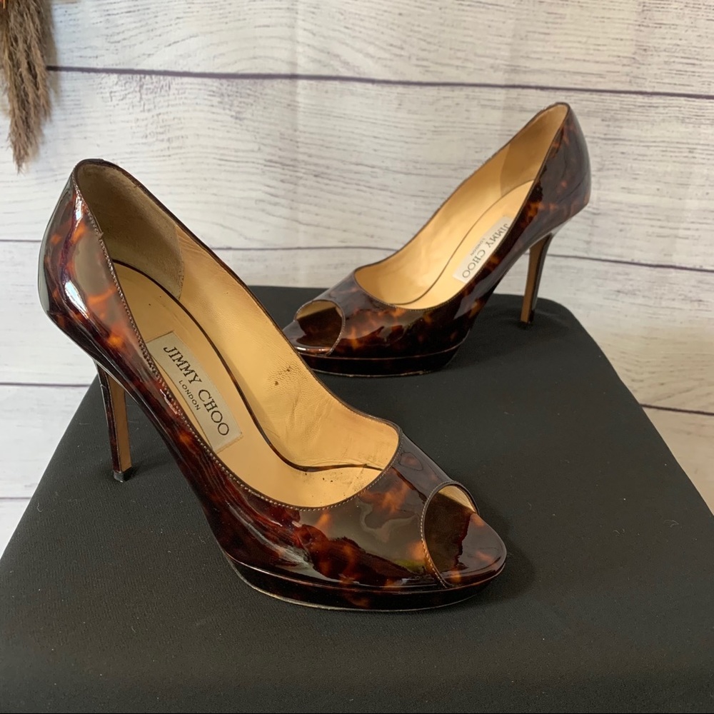 Jimmy Choo Luna tortoise shell brown pumps